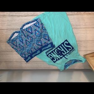 Two piece gymnastics top and shorts